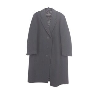 FREEDS WINDSOR Mens Black Wool Cashmere Blend Overcoat Topcoat Made in Canada XL